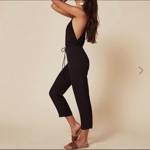 REFORMATION_ Mena Jumpsuit in Black